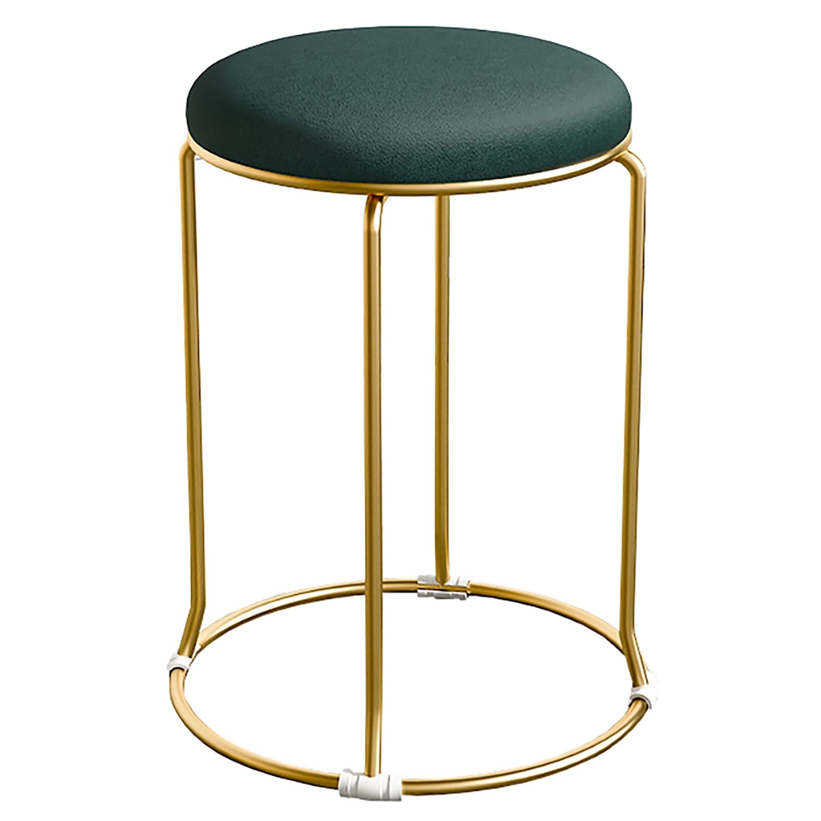 Ottoman en métal vert avec tapis antidérapant pour assise de salon et chambre