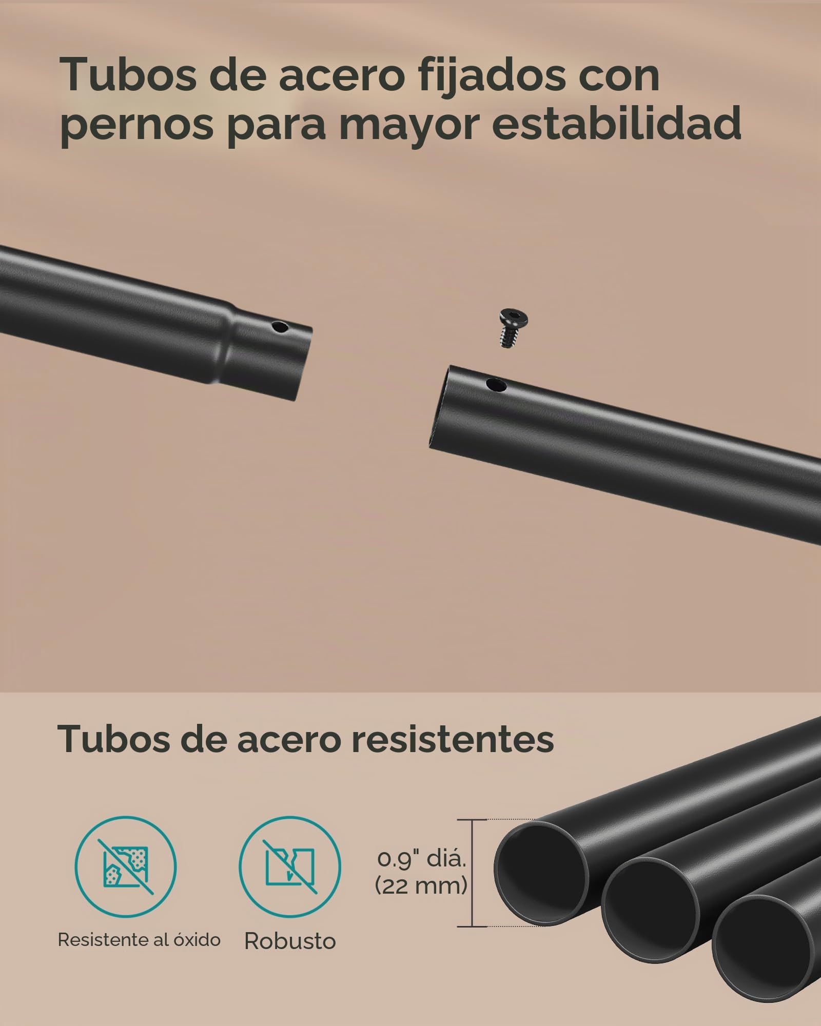 SONGMICS Perchero con ruedas, perchero de doble barra para colgar ropa, 38.8 pulgadas con estante, carga hasta 220 libras, para dormitorio, armario, marrón rústico y negro tinta UHSR152B01
