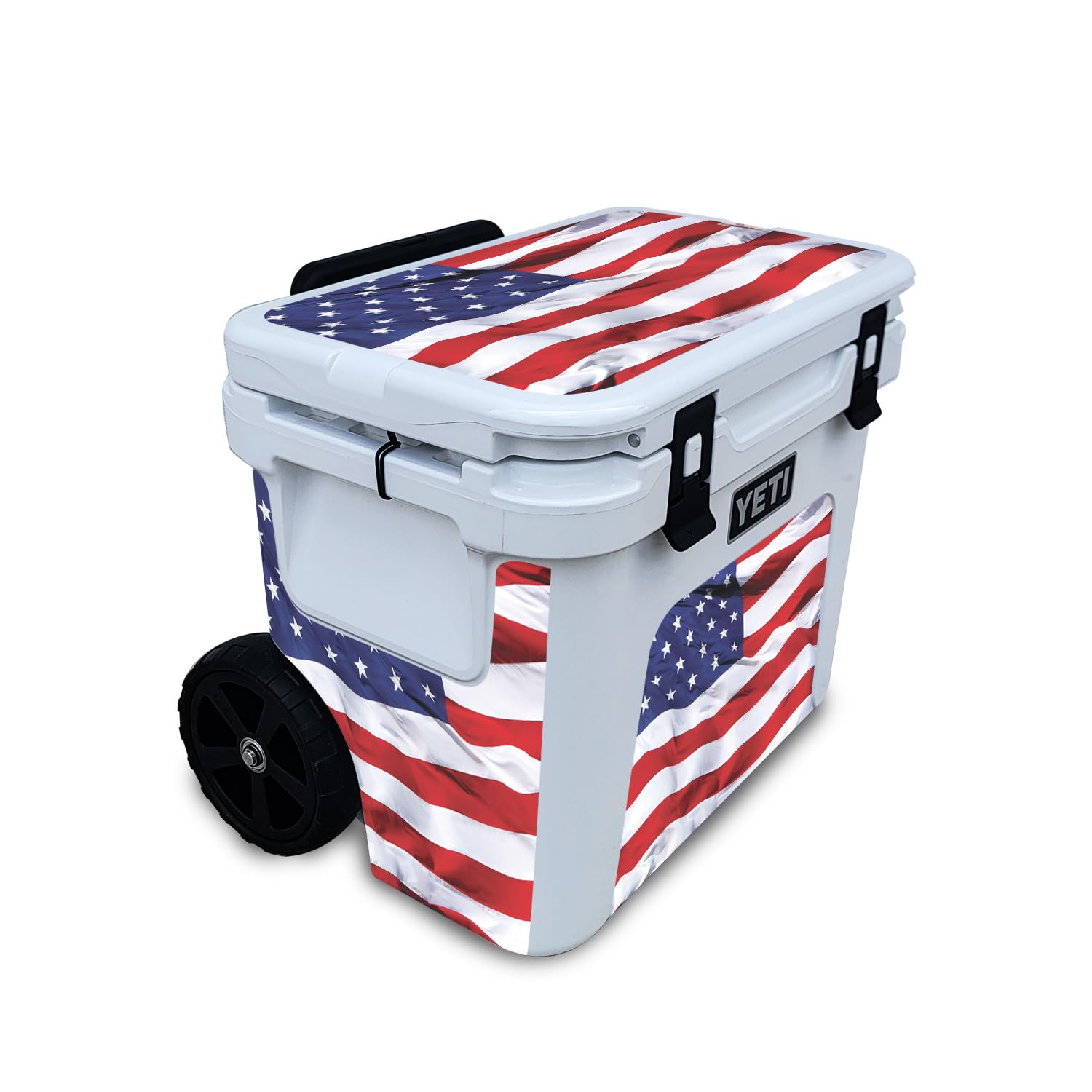 Skin Compatible with Yeti Roadie 32 Wheeled Cooler - American Flag - Premium 3M Vinyl Protective Wrap Decal Cover - Easy to Apply | Crafted in The USA by MightySkins