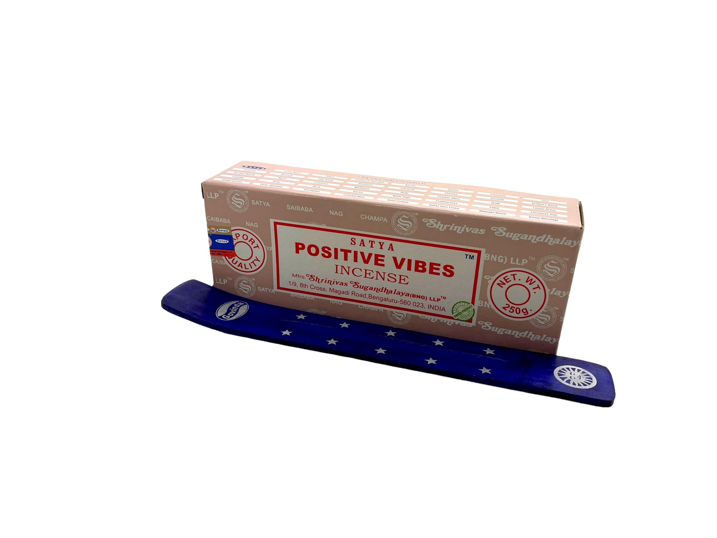 Govinda - Bangalore (BNG) Positive Vibes Argarbatti 250 Grams with Incense Holder