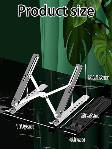 Miniatura 2 de Soporte ajustable para portátil de 18 pulgadas, elevador portátil para computadora de escritorio, soporte plegable para portátil de enfriamiento