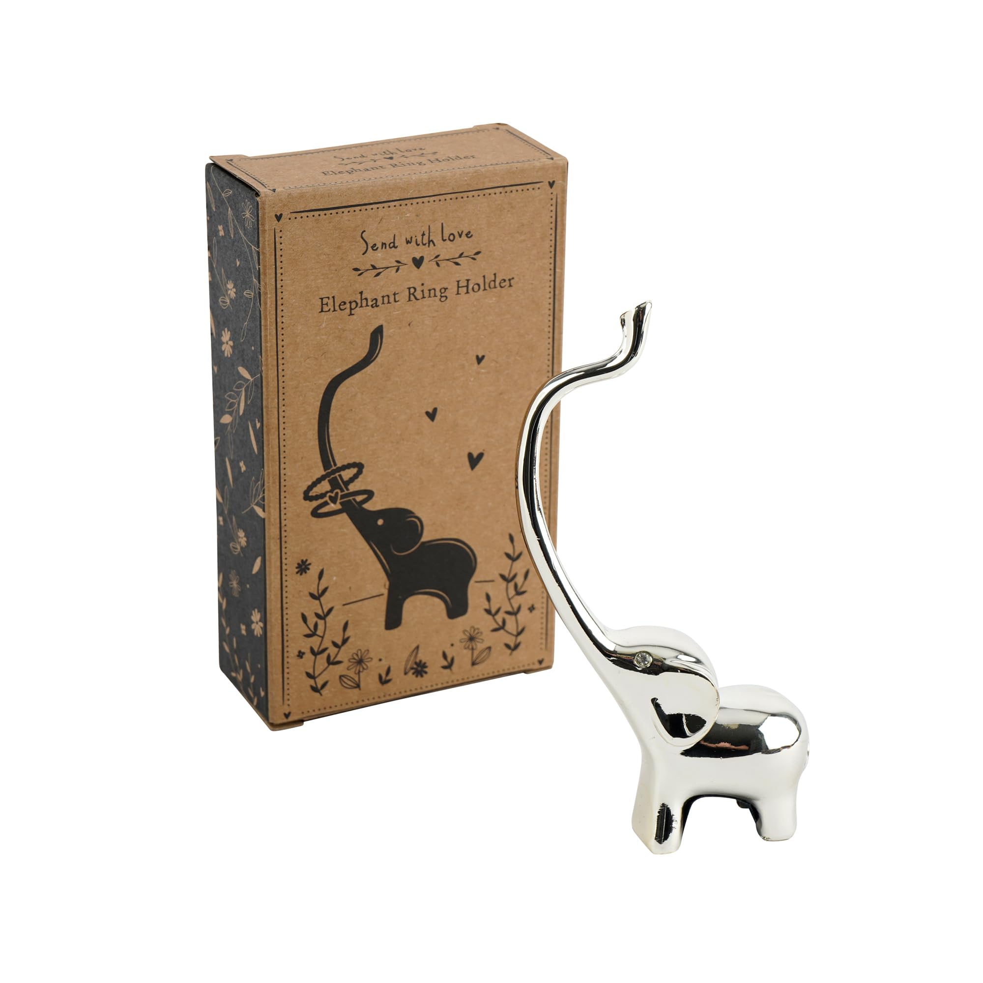 Cgb Giftware Silver | Coloured Elephant Ring Holder | Cv287