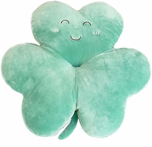 Cyprinus Carpio Smile Face Trifolium - Almohada de felpa con diseño de trébol verde, decoración de habitación, para celebraciones del día de San