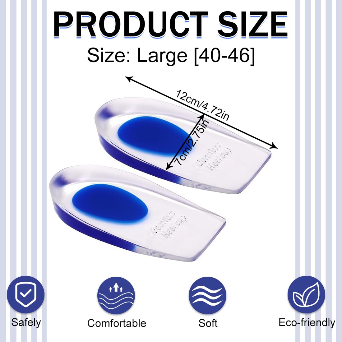 2 Pare Taloneras Silicona, Plantillas de Talón Gel, Soporte Ergonomico y Absorción de Impactos, Plantillas de Silicona para Hombre y Mujer