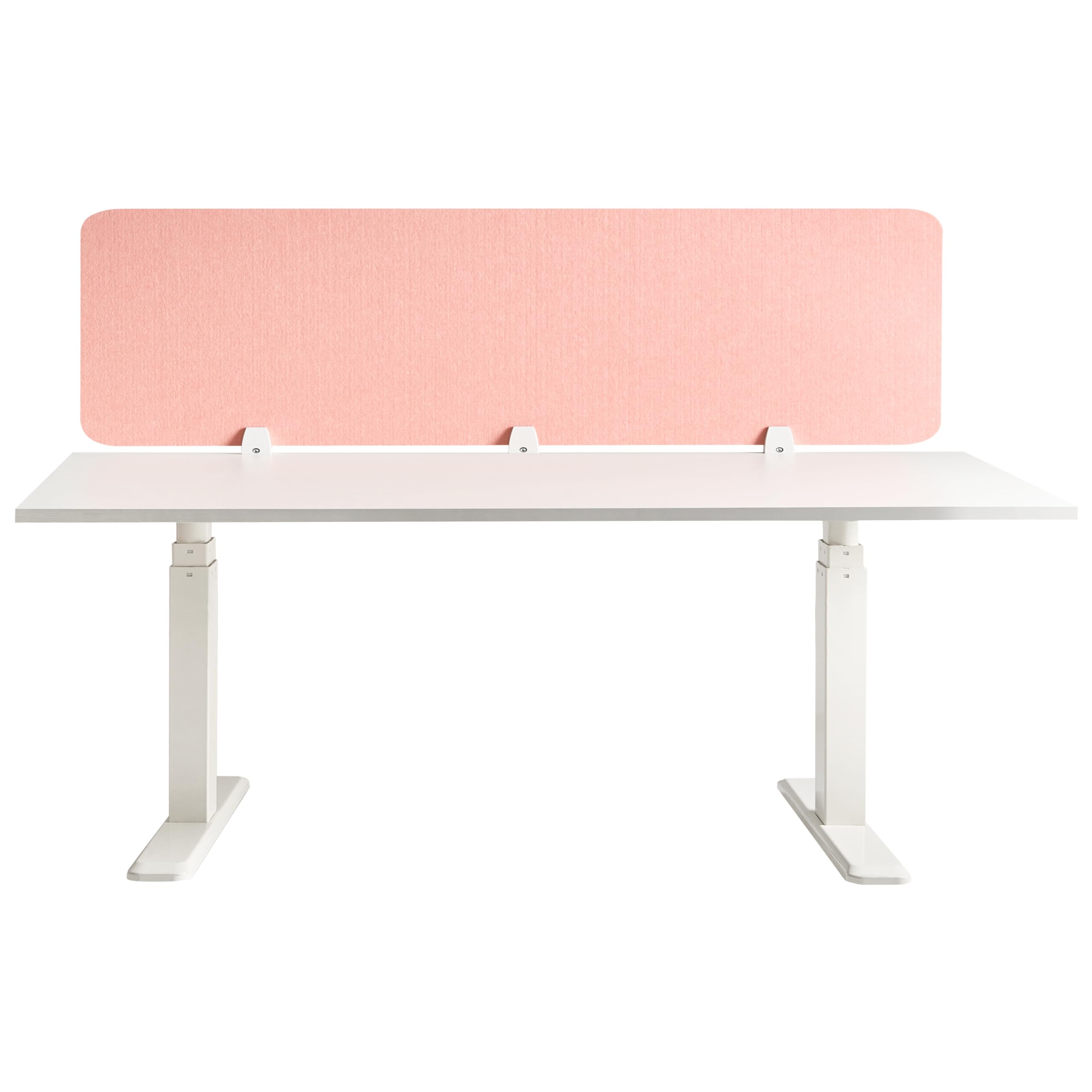 Beliani Schreibtisch Trennwand Akustik Polster pfirsichrosa 180 x 50 cm Schallschutz Split