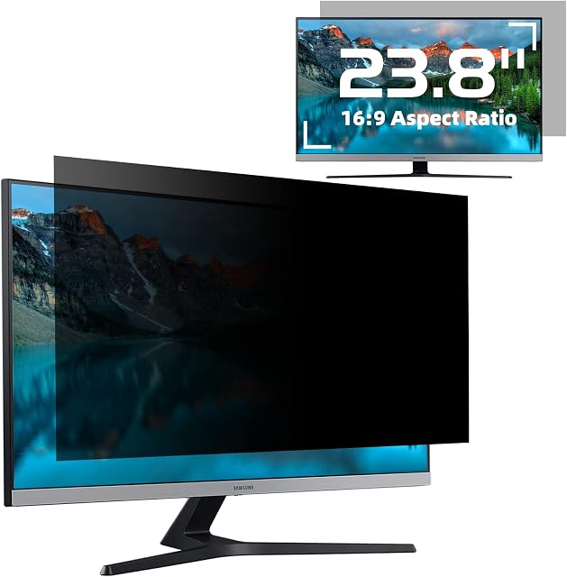 Mamol Privacy Screen for Computer Monitor 23.8 Inch 16:9 Aspect Ratio, Anti-Blue Light and Anti Glare Removable 23.8 in Privacy Screen Filter, for Computers/Desktops Privacy Protection Filter