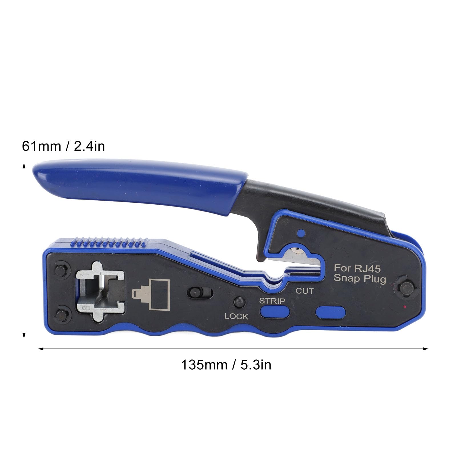 Fockety Kit Crimpatrice RJ45, Crimpatrice Ethernet Passante per Cavi Cat5, Cat5e e Cat6 con Connettori 8P8C, per Cavi RJ45, RJ11, RJ12, Crimpatrice e Tester Cat6, Crimpatrice Passante