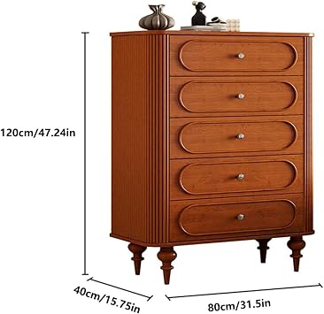 Chest of Drawers 5 Drawer Dresser for Bedroom, 48 Tall Modern Chest of Drawers, Mid Century Wood Storage Organizers with Metal Handles & Solid Legs Dresser