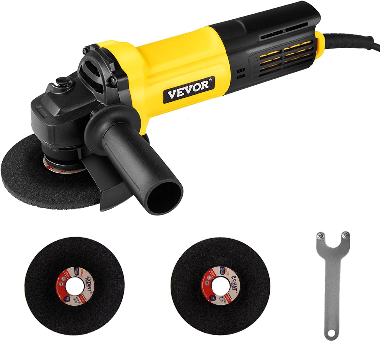 VEVOR Angle Grinder, 4-1/2 Inch Powerful Grinder Tool 11Amp Power Grinder with Paddle Switch and 360° Rotational Guard, 12000rpm Power Angle Grinders for Cutting and Grinding Metal, Stone, Wood, etc