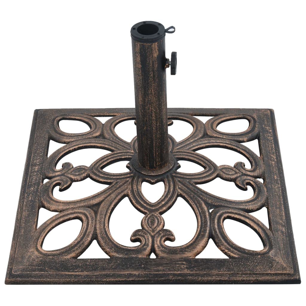 Socle de Parasol Bronze 12 kg 49 cm Fonte,Pied De Parasol,Pied De Parasol Lourd,Pied De Parasol sur roulettes