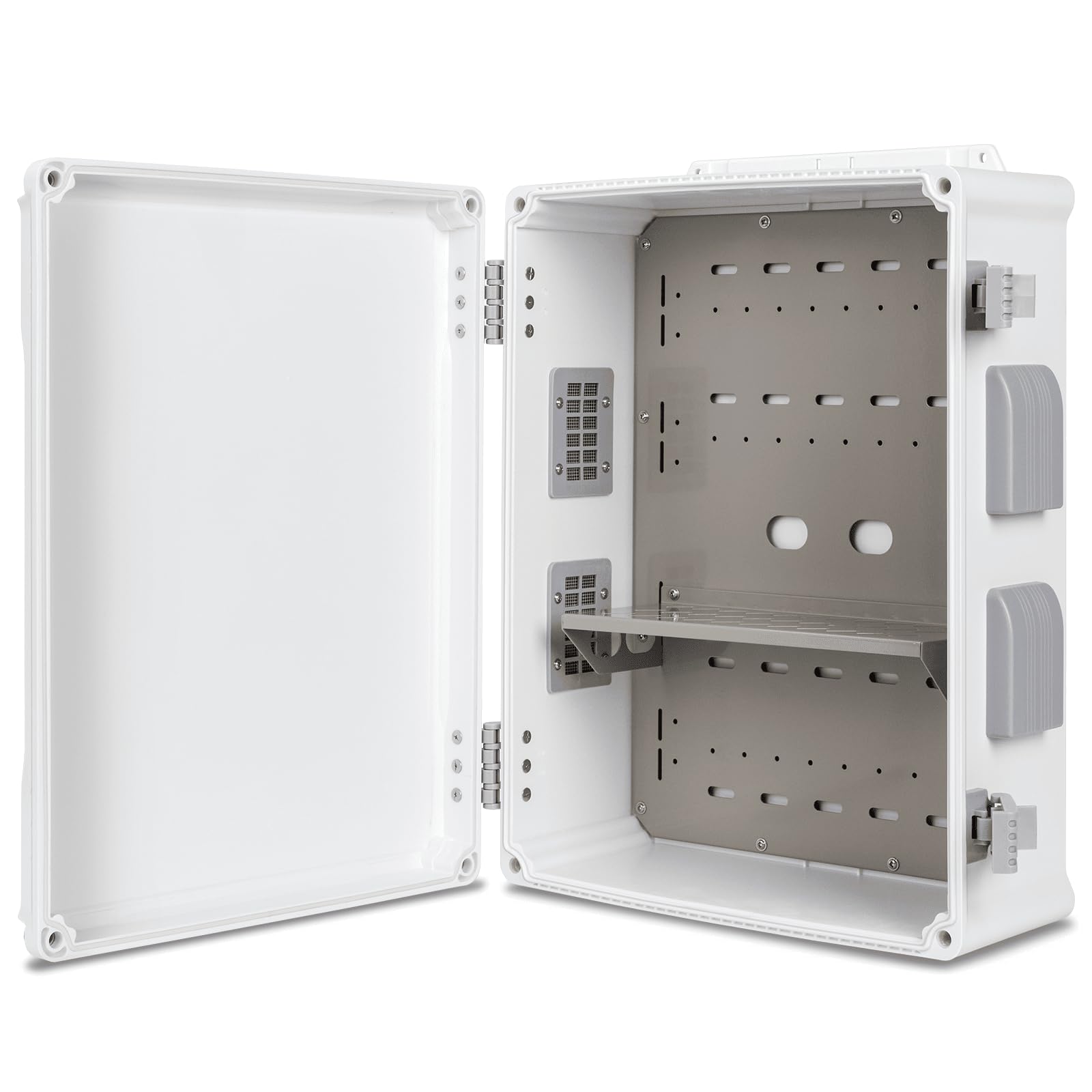 Namunanee Outdoor Waterproof Electrical Box, ABS Material, Ventilation and Heat Dissipation, Cold Rolled Steel Base Plate and Wall Plate,16.5"H x 12.6"L x 6.1"W.