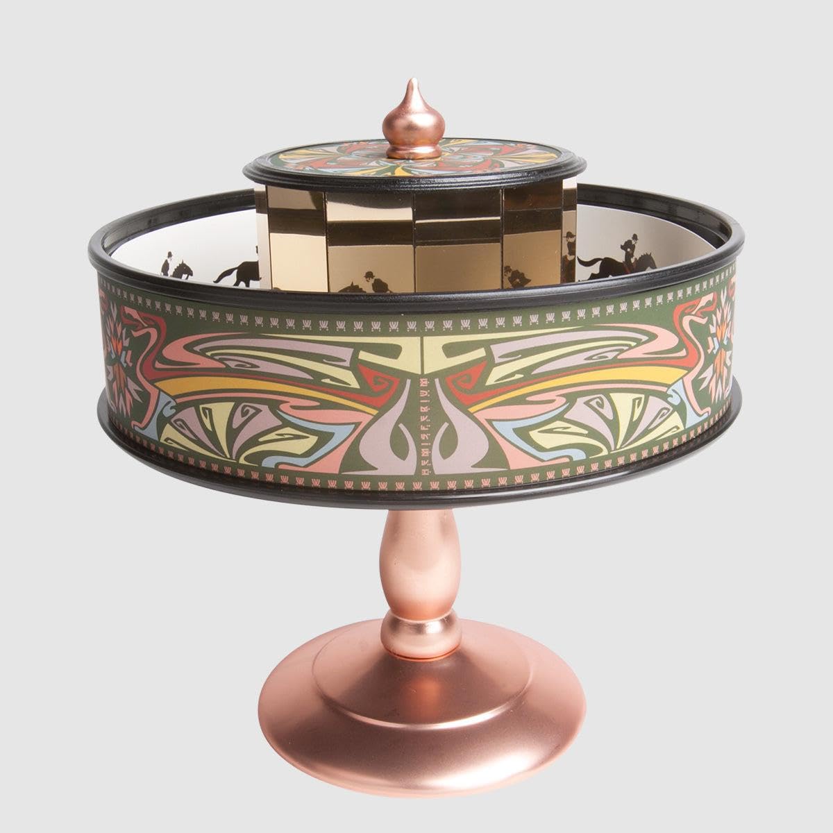 Hemisferium Modernist Praxinoscope Copper, Fully Functional Handcrafted Animation Device, 20cm x 22cm, Beautiful Zoetrope Replica