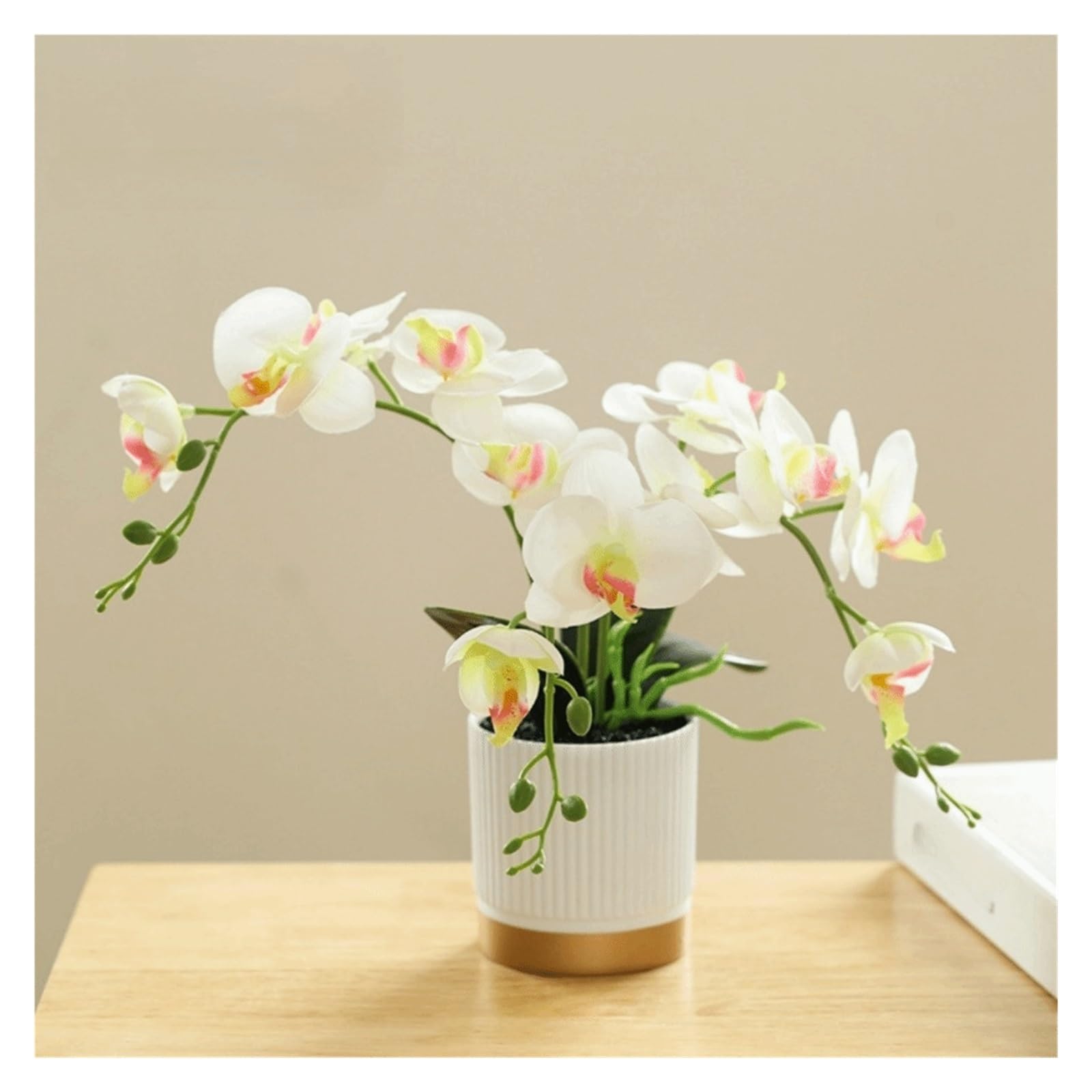 Orchidees Artificielles Fleur d'orchidée Papillon en Soie, 1 pièce, Plante en Pot, bonsaï en Plastique, Arrangements de Mariage à Domicile