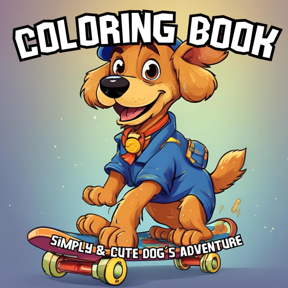 Coloring Book: Simply & Cute Dog´s Adventure
