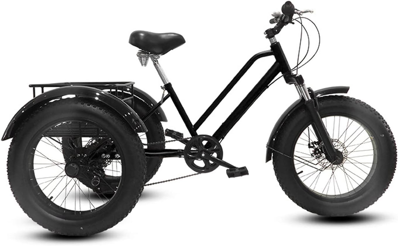 Nivagen Adult Tricycle, 7 Speed Three Wheel Cruiser Bike, 20 inch Adult Trikes 3 Wheel Bikes with Large Basket for Seniors, Adults, Women, Men