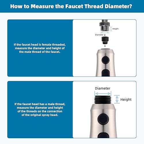 Vista 49 de Hibbent Reemplazo de cabezal de grifo de cocina extraíble, 3 funciones NSF/ANSI/CAN 61 y boquilla rociadora de fregadero certificada CUPC, 15 Bronce