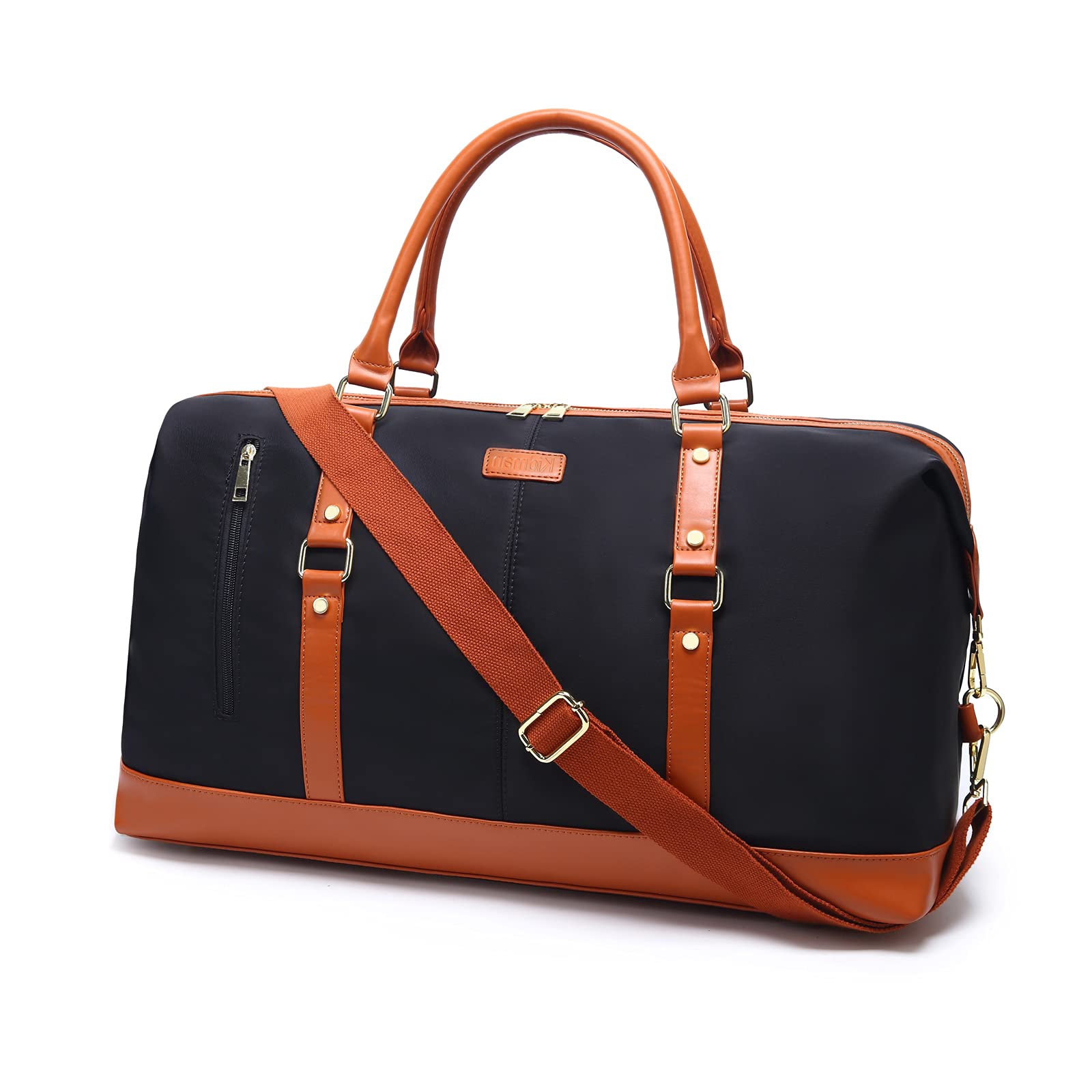 Loietnt Women Overnight Weekend Bag,arge Capacity Waterproof Canvas Trave Duffe Tote Bag Hodas Handbags with Shouder Straps, L, Black