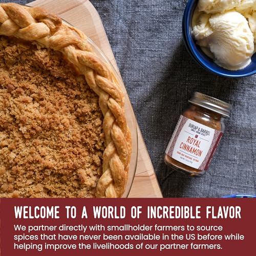 Burlap & Barrel Royal Cinnamon - As Seen On Shark Tank! - Intense Sweetness & Spiciness Defining Vietnamese Cinnamon - Cinnamon Powder, Ground Cinnamon, Cinnamon Spice - Gift for Mom - 1.8oz Glass Jar