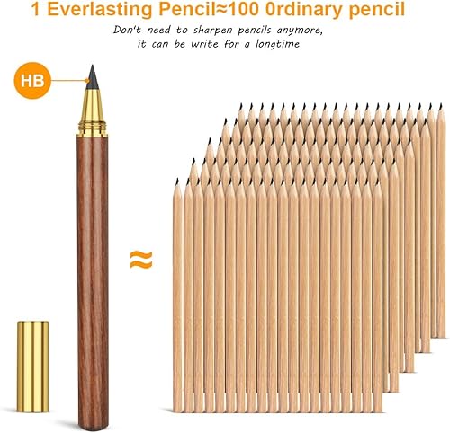 Miniatura 10 de Lápiz infinito, 7 lápices sin tinta Forever con 7 puntas reemplazables, lápices sin afilar para niños, para escribir, dibujar, estudiantes, hogar,