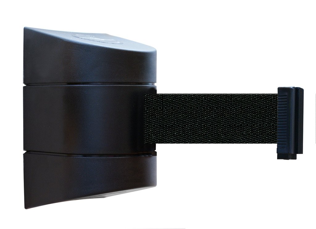Tensabarrier 897-24-S-33-NO-B9X-C Standard Wall Mount, Black Caps, No Custom Black Standard Belt End, 24'