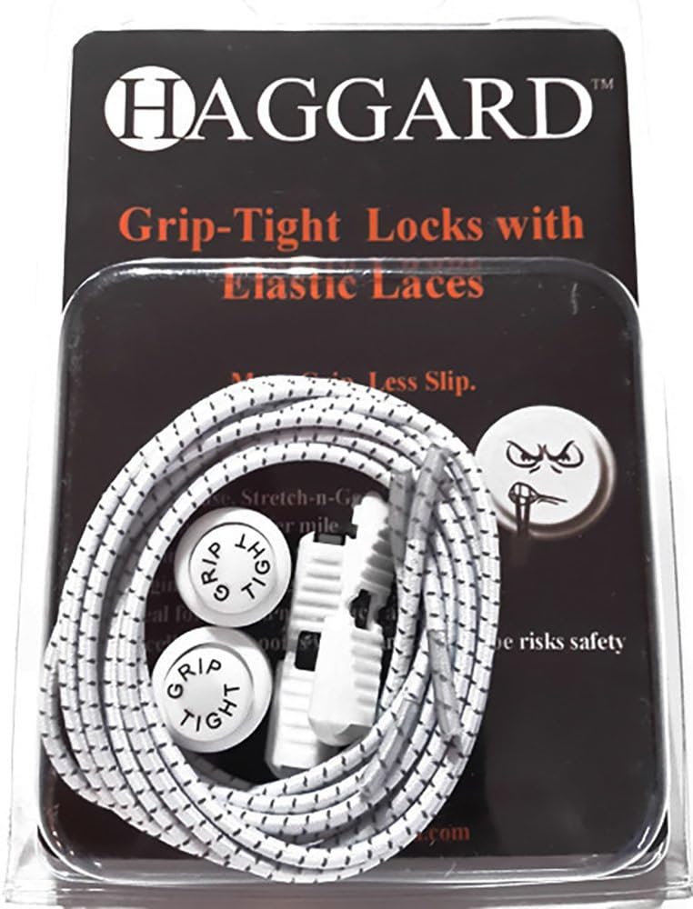 Haggard Grip-Tight Locking Elastic Lace No Tie Shoelaces System for Shoes and Boots, Reflective!