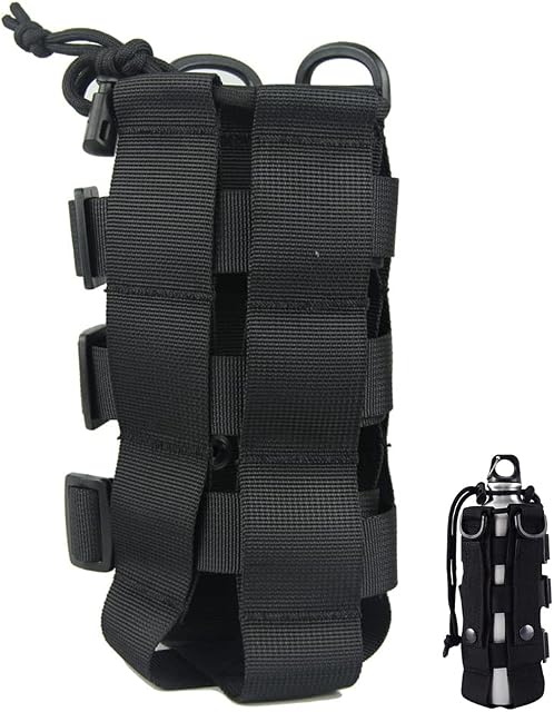 Tactical Water Bottle Pouch Water Bottle Pouch Adjustable Webbing Kettle Carrier Holder for Outdoor Walking Running Hiking Cycling