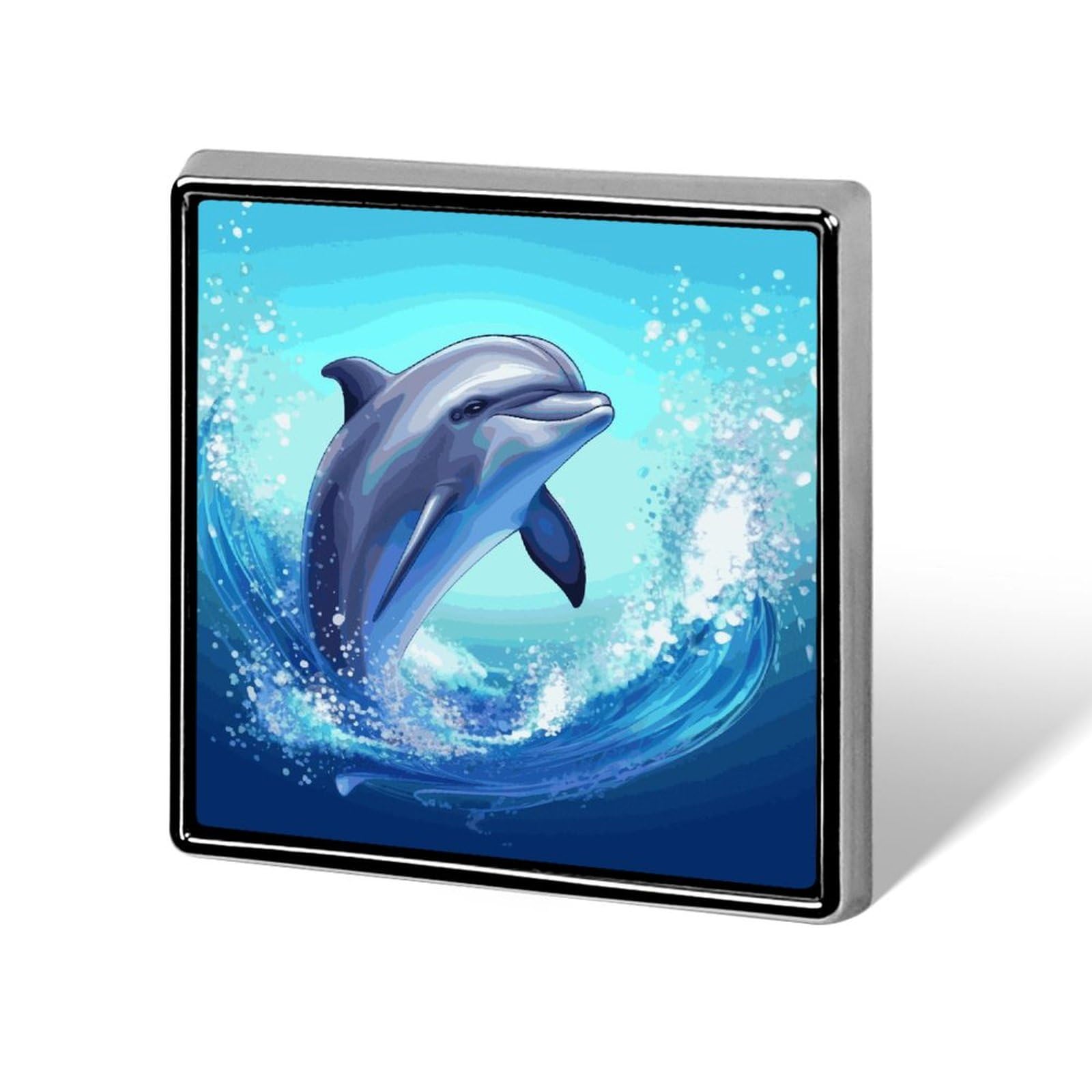 Square Lapel Pins Square Brooceh Badge for Backpacks Or LapelsCute Dolphin Lapel Accessory