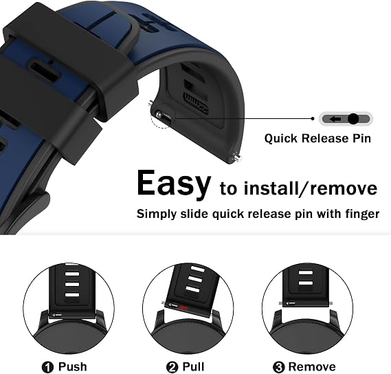 ISABAKE 22mm Strap for Garmin Vivoactive 4/Venu 2/3/4 45mm/Gear S3 Frontier