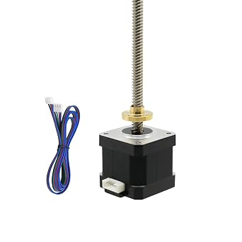 NEMA 17 Stepper Motor, 300mm T8x8 Lead Screw, 42x40mm, 1M Cable, Z Axis | For RepRap, Prusa i3, 3D Printer Z Axis & CNC Builds; 1.8 Degree, 1.5A, 2-Phase 4-Wire Motor with Brass Nut