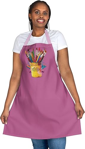 Miniatura 5 de Delantal artístico personalizado con nombre personalizado para artistas, estudiantes, acuarela, acrílico, dibujo, regalo de Navidad