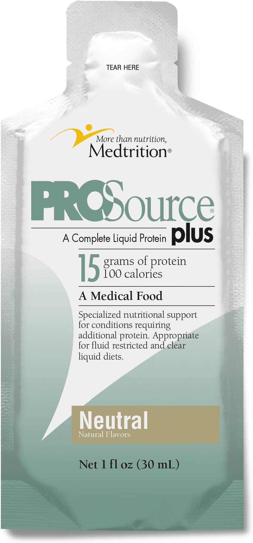 Liquid Collagen peptides Type I, III 15 Grams Protein per oz. |Prosource Plus Neutral Packets|