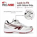 Pro ASE Lightweight Cricket Shoes - Durable & Comfortable | Ideal for Turf, Ground & Hard Surfaces | Allrounder Design with Studs, Velcro & Superior Grip | White, Blue, Green, Red gallery image