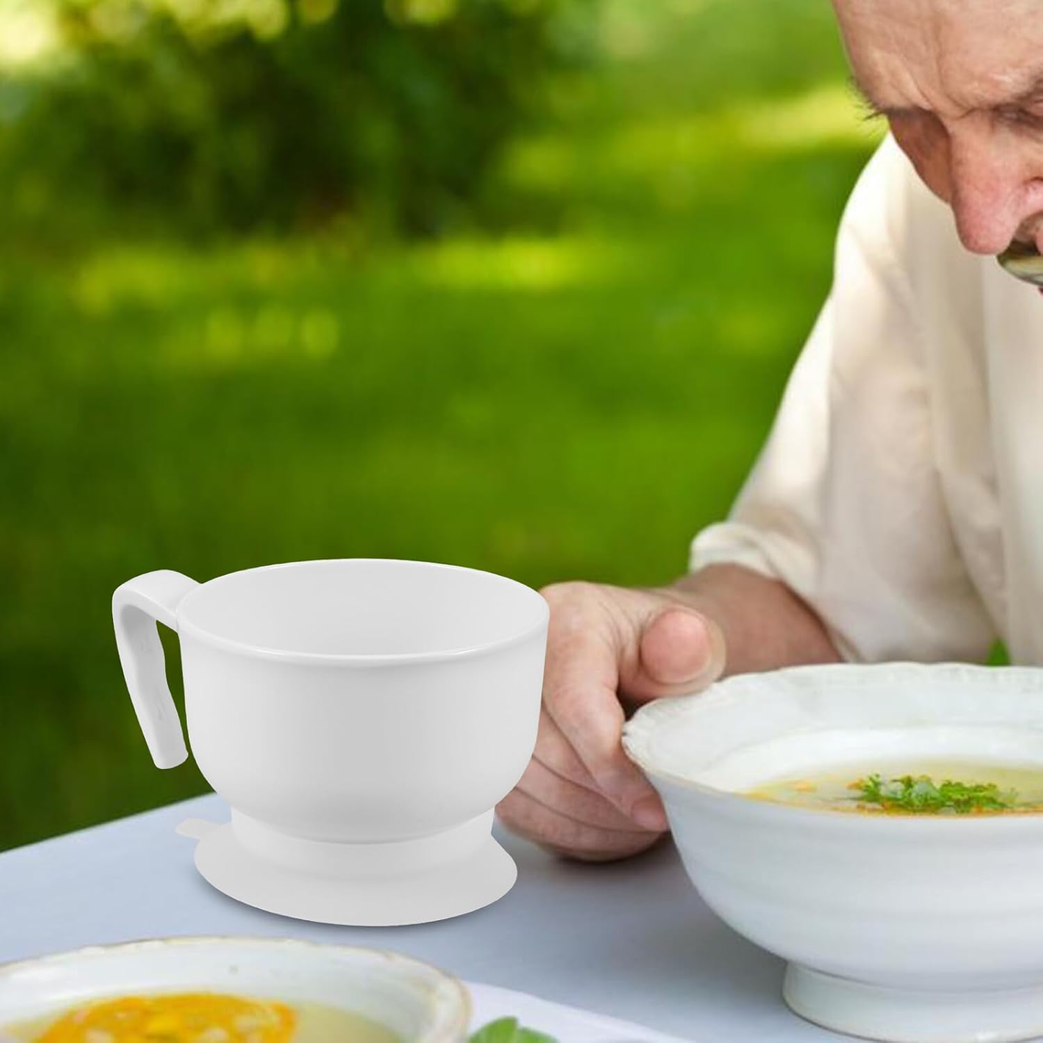 Anti Spill with Ergonomic Handle and Suction Base Senior Dining Bowl