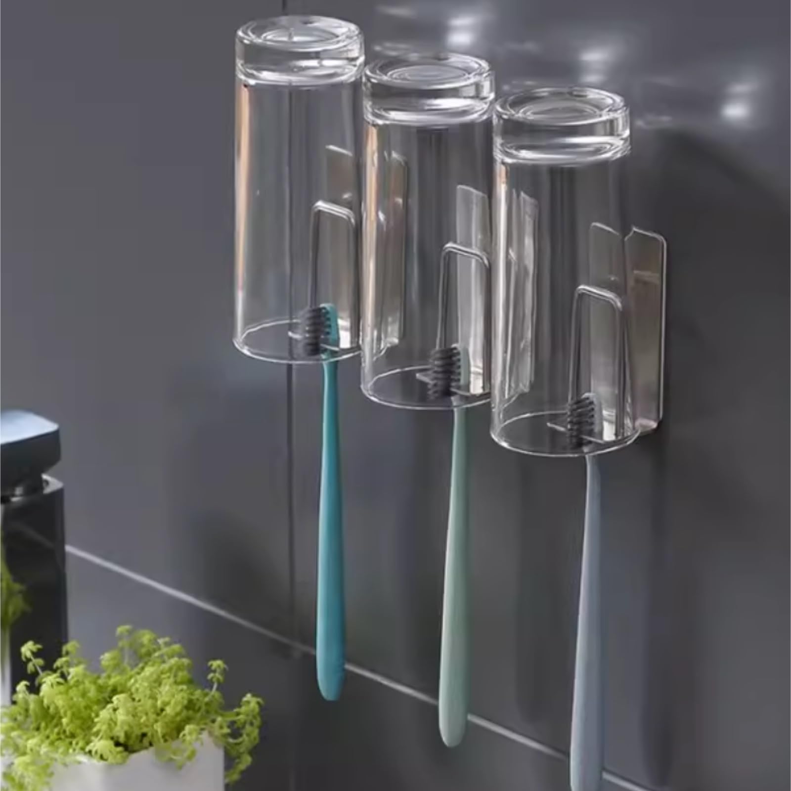 Porta Spazzolino Decorazione, Porta Spazzolino Adesivo In Acciaio Inox Da Parete For Bagno Doccia Multifunzione Moderno(1pcs)
