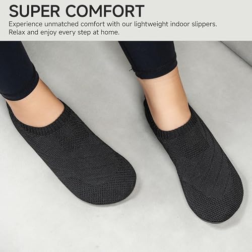 Sosenfer Men's Women's Comfort Slippers Slip On House Shoes with Outdoor Indoor Anti-Skid Rubber Sole-HEISE-42 - Image 3