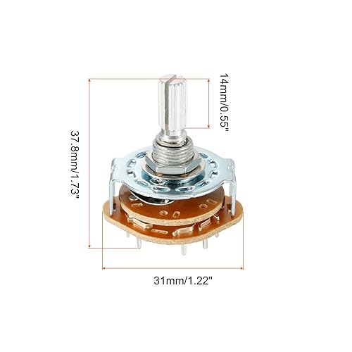 Miniatura 2 de Interruptor giratorio selector de banda 2P5T 2 polos 5 posiciones, 1 cubierta [para radio, TV, unidad de control de máquina industrial] - 2 piezas
