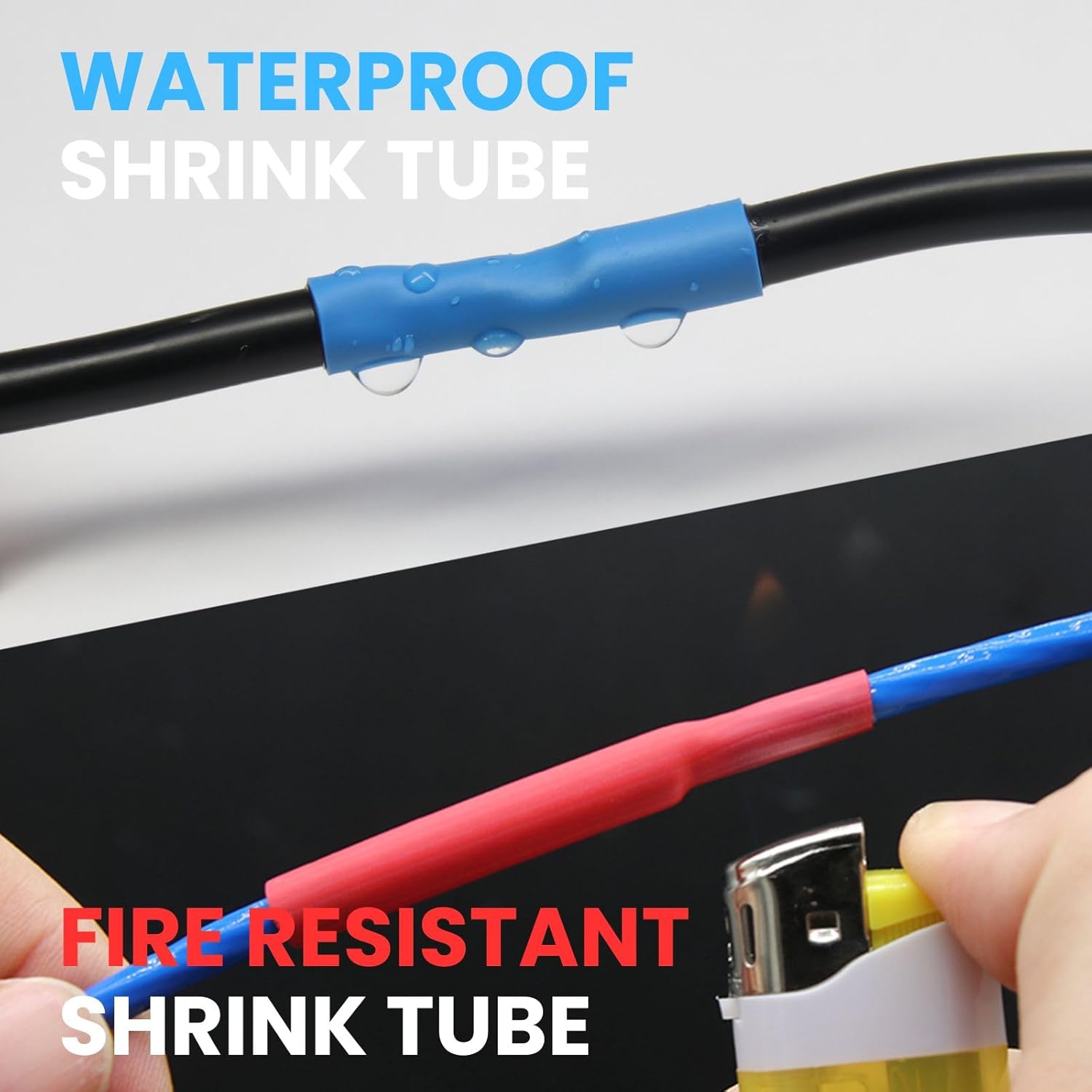 2" 4:1 Heat Shrink Tubing Dual Wall Adhesive Lined Heatshrink Tubing with Glue, Insulation Seal Oil-Proof Anti-Friction Against Air Leakage 9.8ft (Clear)