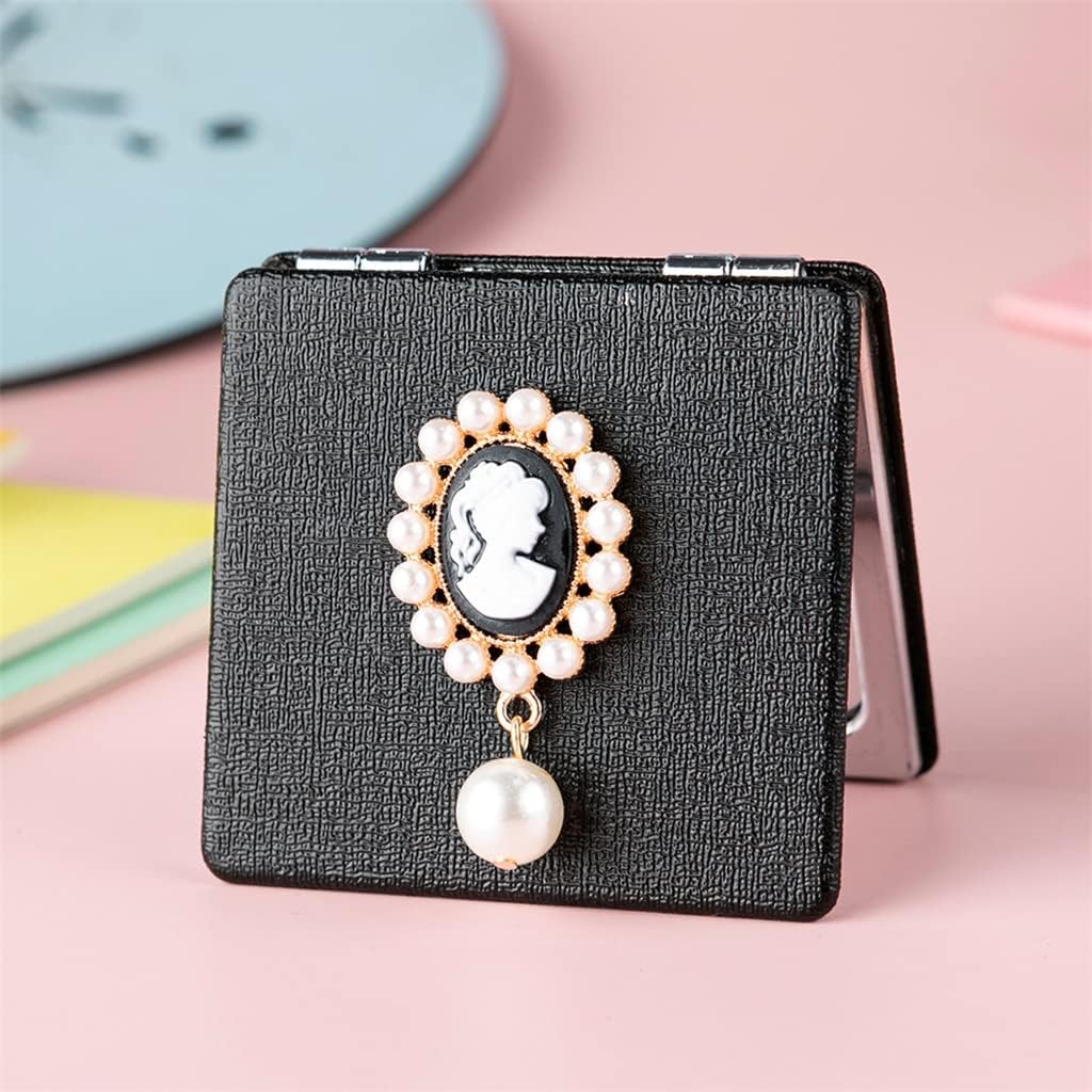 Portable Mini Makeup PU Leather Pocket for Girls Folding Magnifier