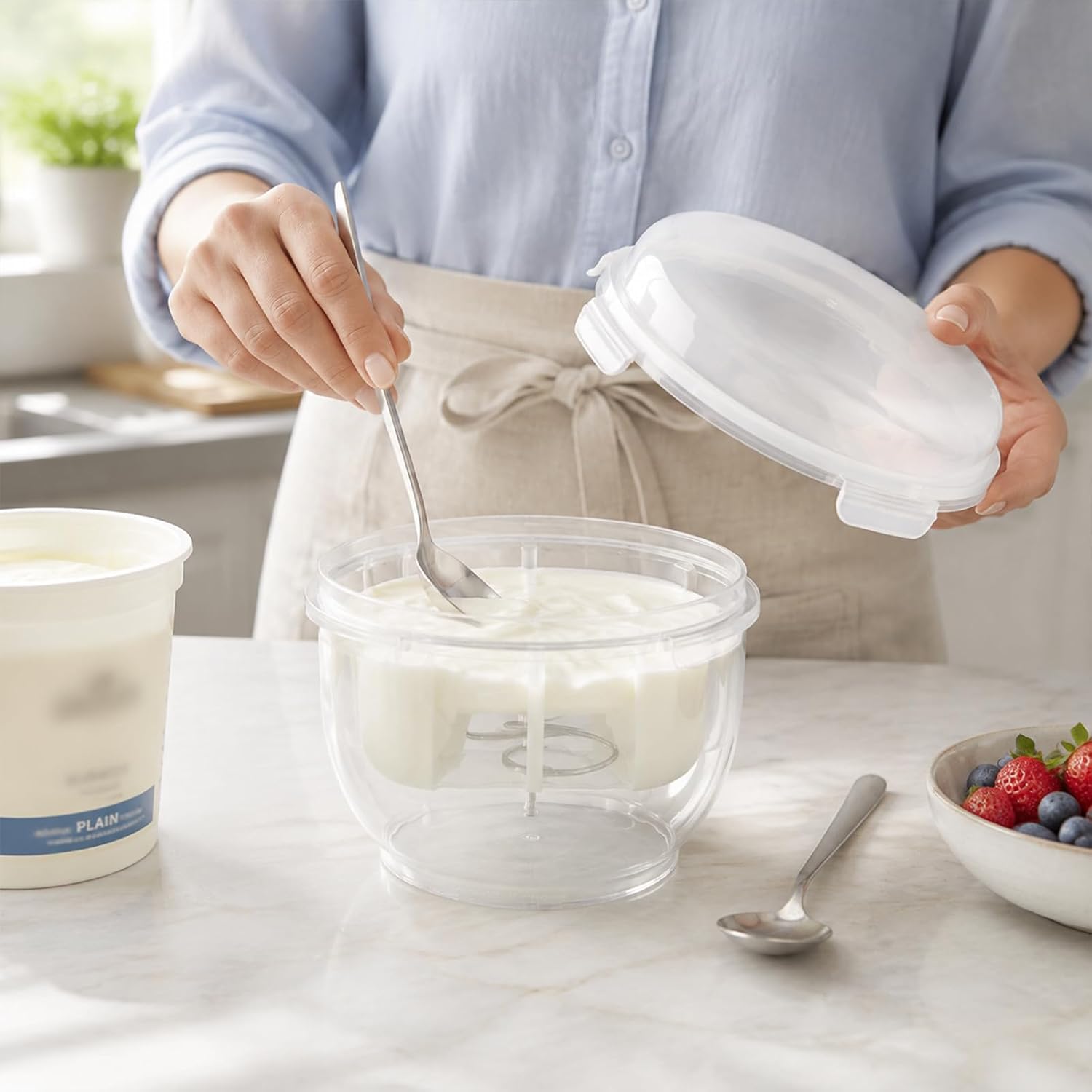 Yogurt Strainer,3.2QT Yogurt Maker with Ultra-Fine Mesh Strainer Basket