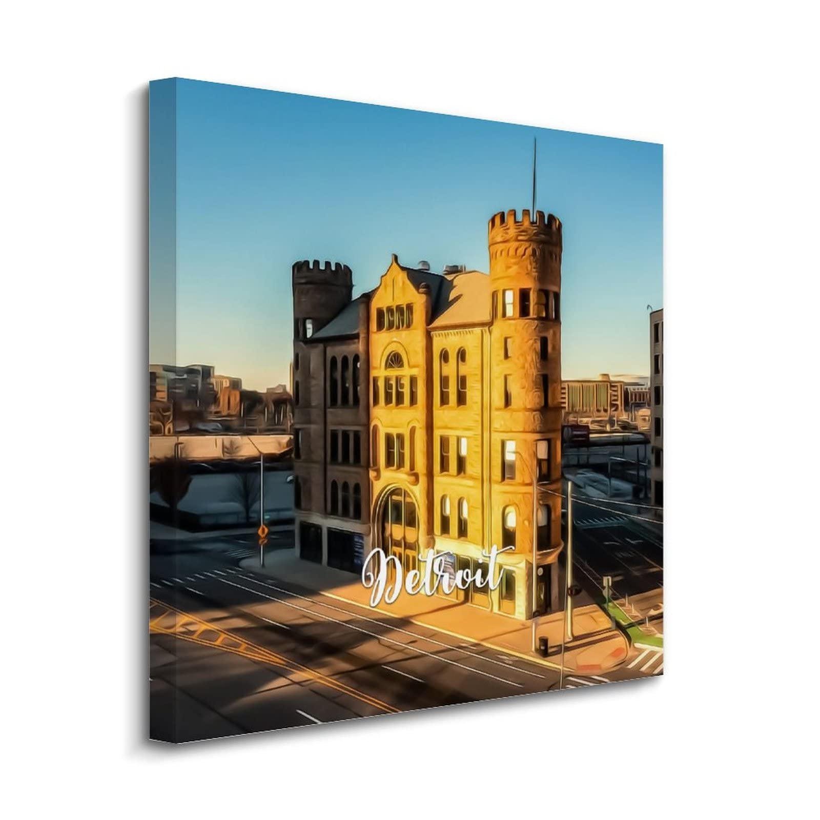 Toile murale Detroit Yelolyio mur vide solution cadre fixe - 8
