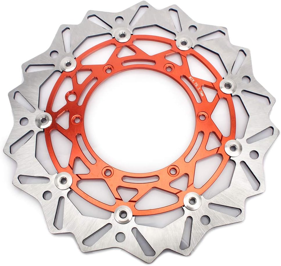 TOFR Supermoto 320mm Front Brake Disc Rotor for EXC SXF MXC XC SXS 125-640 Orange