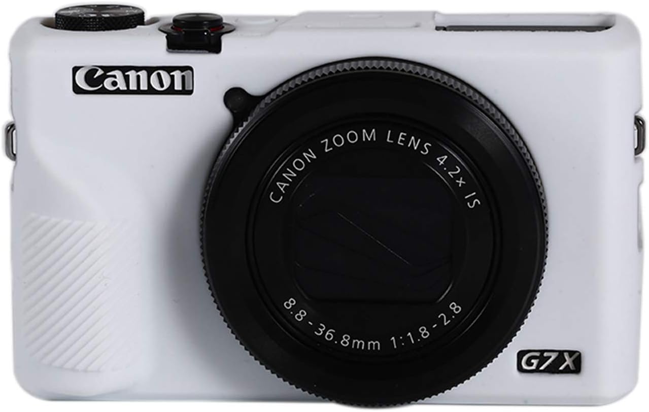 TUYUNG Protective Silicone Camera Case Cover Skin for Canon PowerShot G7X G7 X Mark III Digital Cameras - White