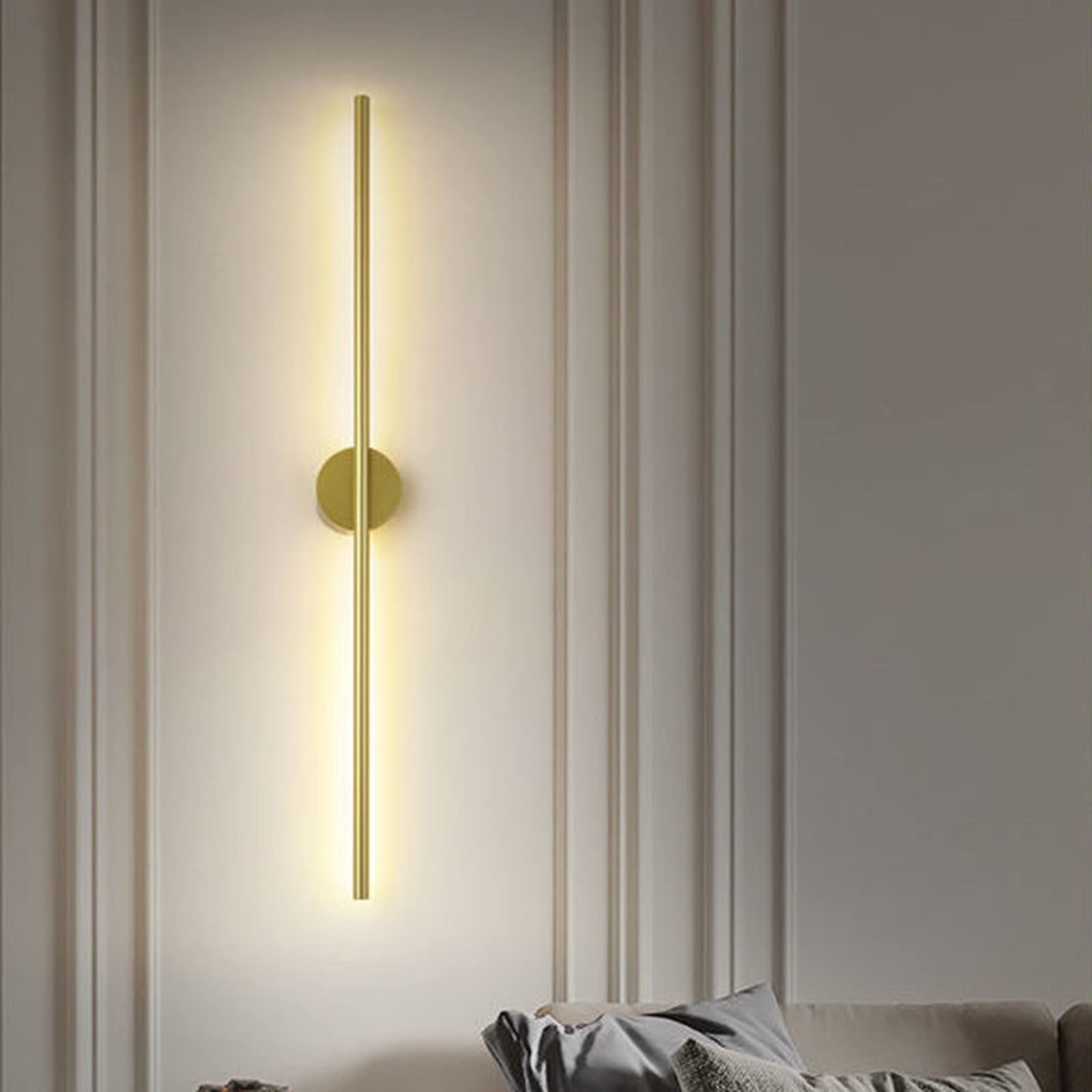 Luci da parete lineari a LED dimmerabili, 100 cm, moderna applique in alluminio per camera da letto e soggiorno, elegante illuminazione di sfondo nero, ideale per la decorazione della casa e