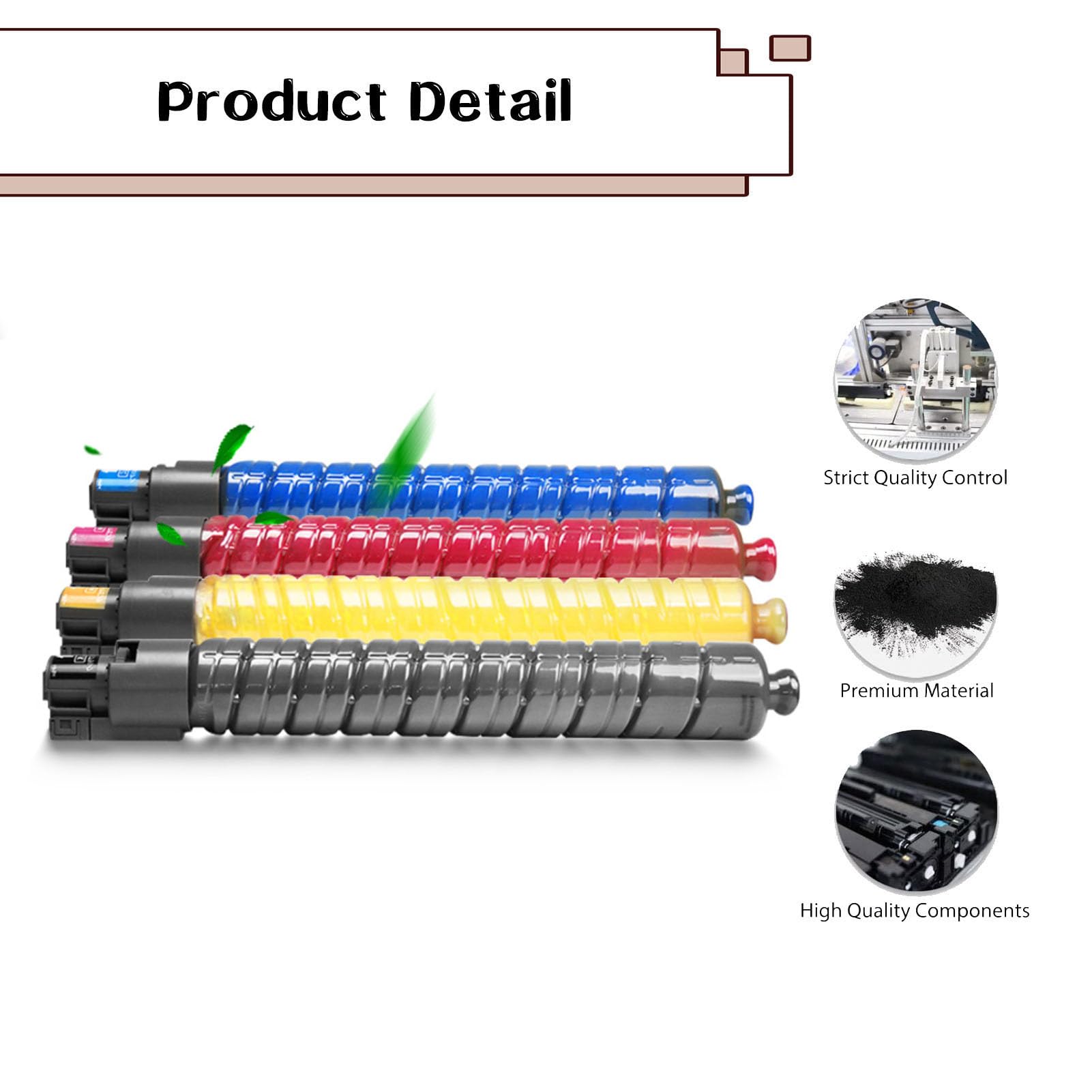 PuCio 888640 888643 888642 888641 Cartuccia Toner Ad Alta capacità Compatibile per Ricoh MPC3000C MPC2500 MPC3000 MPC2000 MPC2000G MPC2000SPF MPC2500G Stampanti 4color