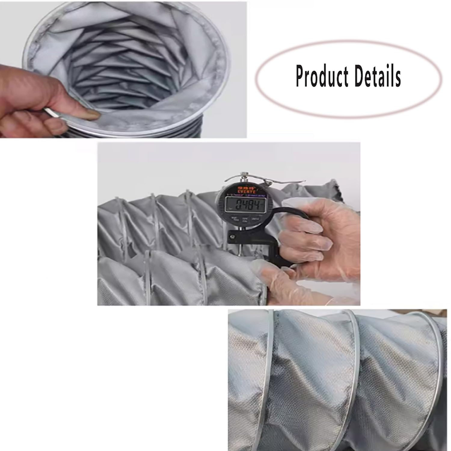 Manguera de extracción de polvo, manguera de ventilación resistente a altas temperaturas para Extractora, Secadora y Restaurantes(2m,63mm)