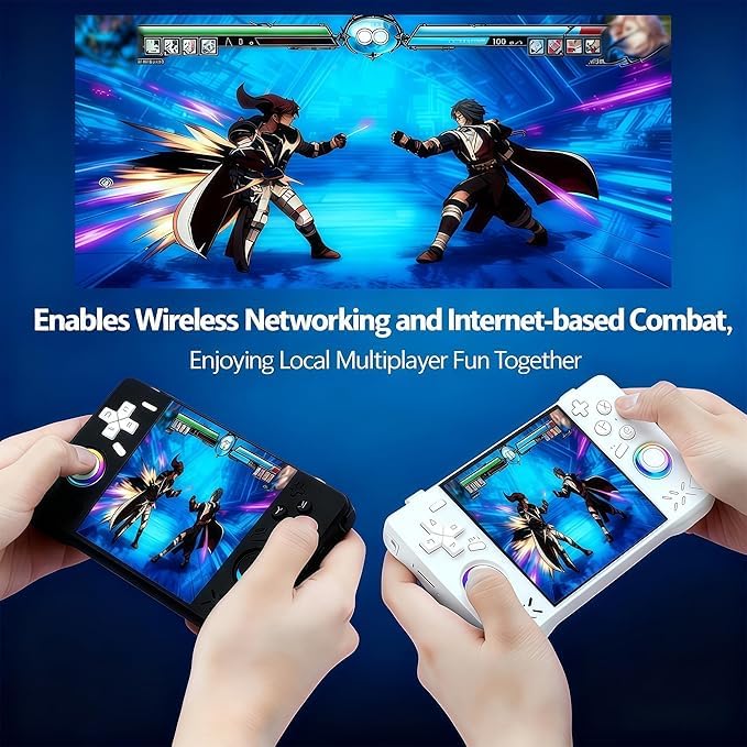 Image of XF40H Handheld Game Console, 64GB Retro Gaming Device with 4.0 Inch 4K HD IPS Screen, 20000+ Preloaded Games, Linux System, Inbuilt WiFi (Blue)