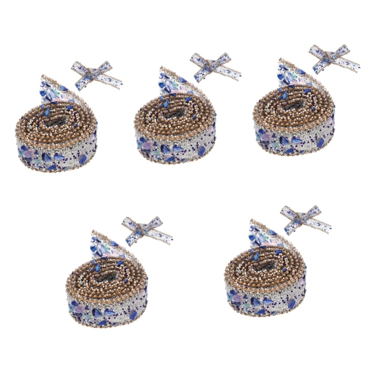 Ruban strass autocollant de prestige aux perles dorées pour créations