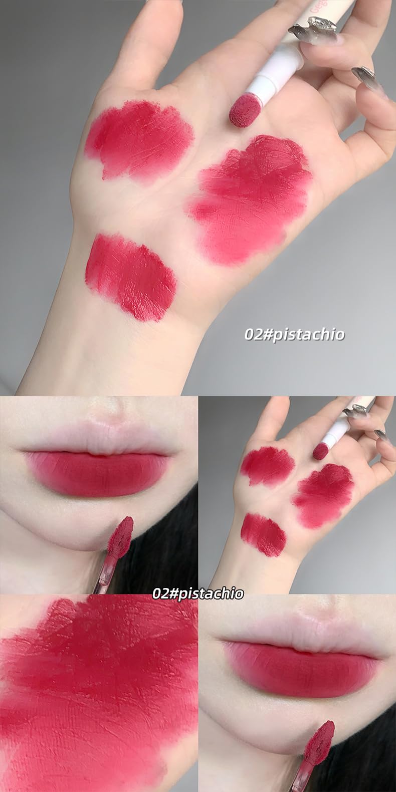 Gege Bear Velvet Mist Lip Powder Cream | Cloud-Like Lip Mousse | Soft Matte Lipstick for Women | Smudge-Proof & Long-Lasting Lip Color | Non-Sticky & Featherlight Feel | Easy to Blend & Layer | Soft Focus & Airbrushed Lip Look | (03# Ciney Pepper, 4g) 2