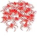 wybcfp 20 Pieces Realistic Plastic Spider Halloween Artificial Spider Fake Long Leg Spider Prank Halloween Costume Carnivals Decor Birthday Gift (Red)
