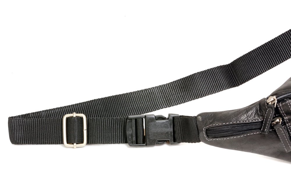 LEAS Buffalo Marsupio, Borsetta a Tracolla, Vera Pelle, Nero Travel-Line''